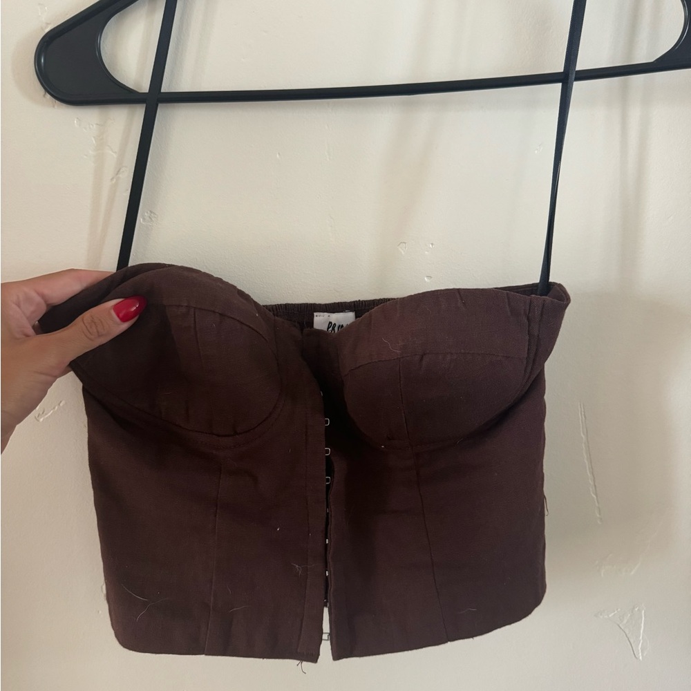 Brown tube top